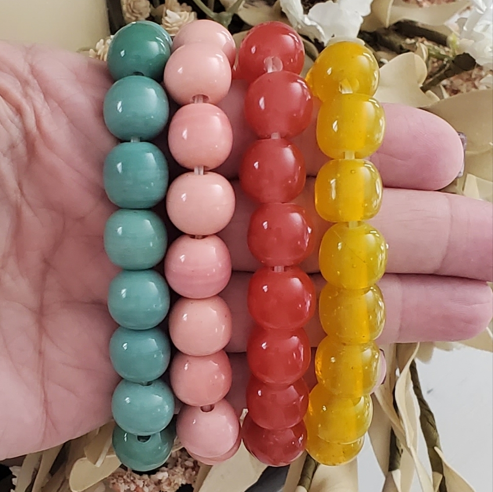 Four Beaded Stretch Stackable Bracelets - image 3